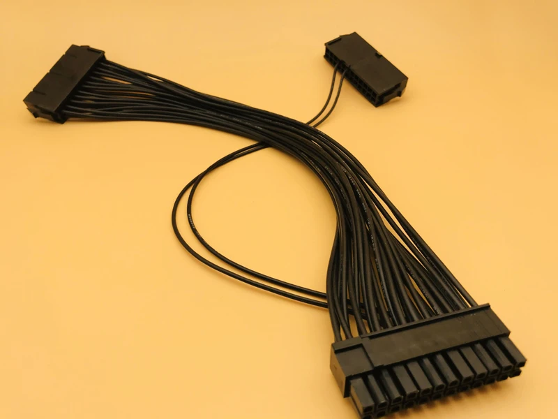 ATX 24 Pin Mining 30cm Dual PSU Power Supply Extension Cable for Computer Adaptor Cable Connector for Miner Mining 24Pin 20+4pin