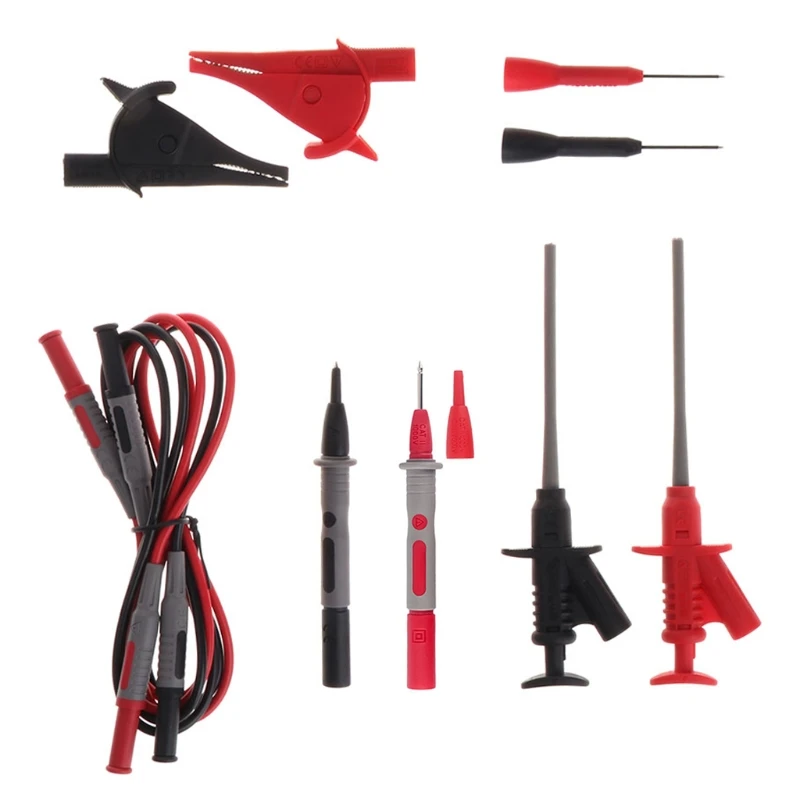 

10pcs Multimeter Needle Tip Probe Test Leads 4mm Banana Plug Alligator Clip Kit