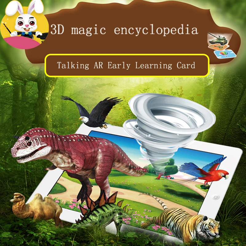 

AR Animals Early Childhood Memory Matching Learning Toys Educational Game Cards 13 Switchable Language 68Pcs Magic 4D Flashcards