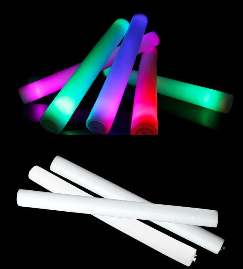 500pcs 4*48cm Multi Color 3 Led Foam Stick Led Foam Baton Glow Stick
