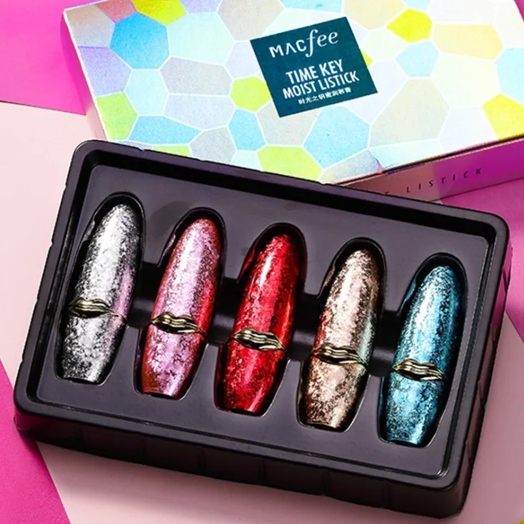 beauty glazed 5pcs/set liquid lipstick lip gloss professional