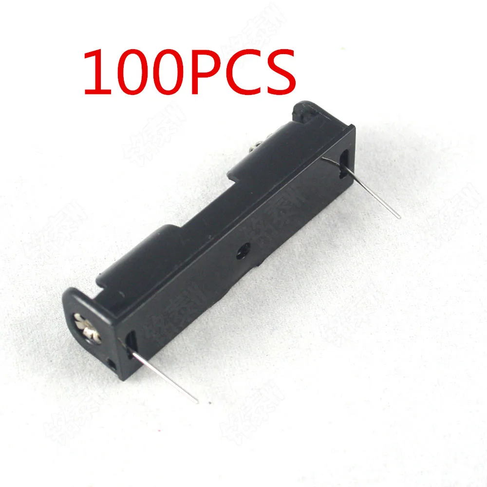 

100PCS AAA Batteries Storage Case Plastic Box Holder with 6'' Cable Lead for 1 x AAA Battery Soldering Connecting Black Digital