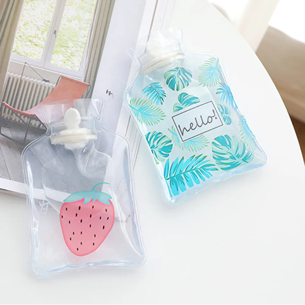 Cute Mini Water Bottles Portable Hot Warm Water Storage Bag Cartoon Design Cover