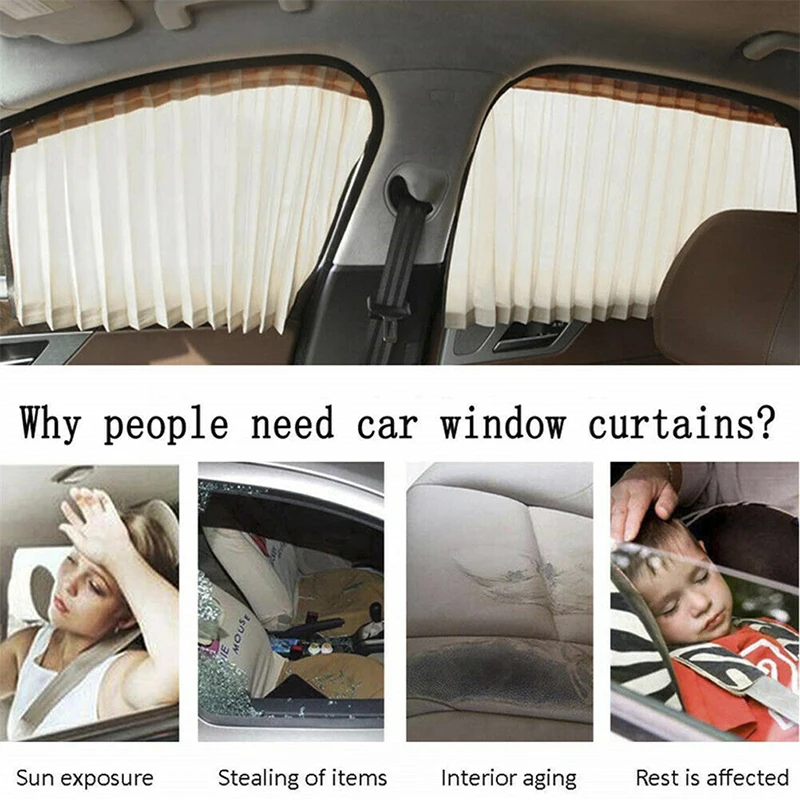 

1pcs Auto Car Curtains Window Cover Sets Universal Retractable Auto Curtain Window Roller Sun Shades Blind Block Protector