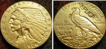 

$2.5 GOLD Indian Half Eagle 1926 copy coins
