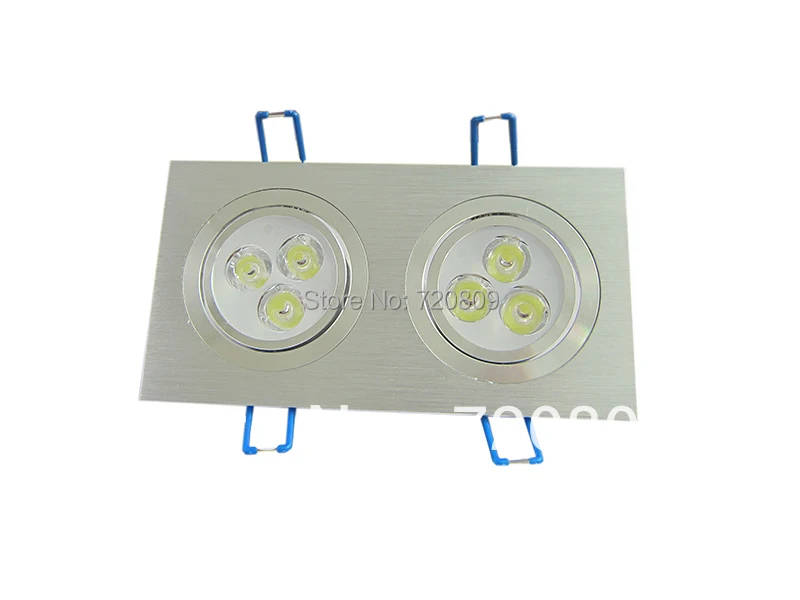 

5pcs/lot Free Shipping 2x3x1W 6w High Power LED Downlight Double Spot LED Lamp Warm white/White 85-265v