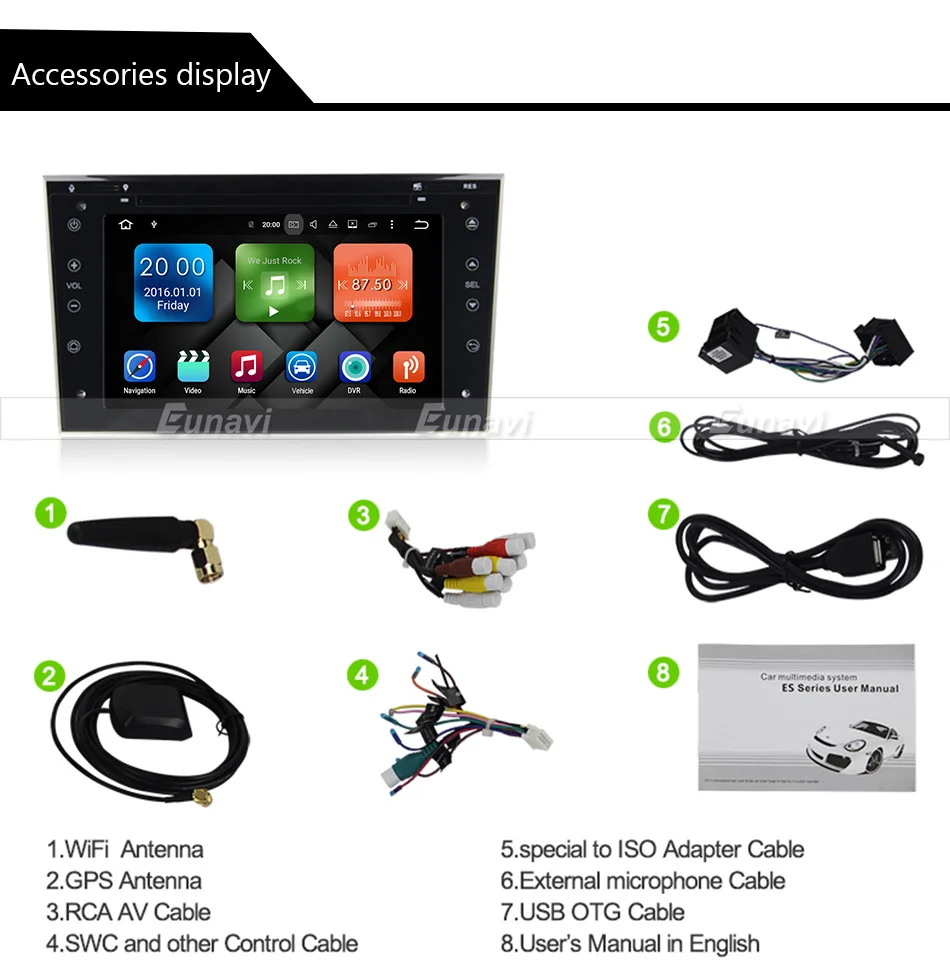 Discount Eunavi Octa Core 2 din Android 9.0 Car Radio GPS Navigation Stereo for Vauxhall Opel Astra H G Vectra Antara Zafira Corsa 2G RAM 30