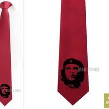 Che Guevara Мужской Жаккардовый тонкий узкий галстук 2," 6 см Галстук Свадебная вечеринка галстук для жениха запонки LK042M