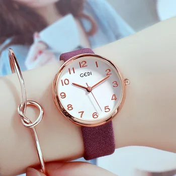 

JW Brand High Quality Fashion Casual Womens Simple Watches Faux Leather Analog Quartz Wrist Watch Clock Saat Gift Student Watch