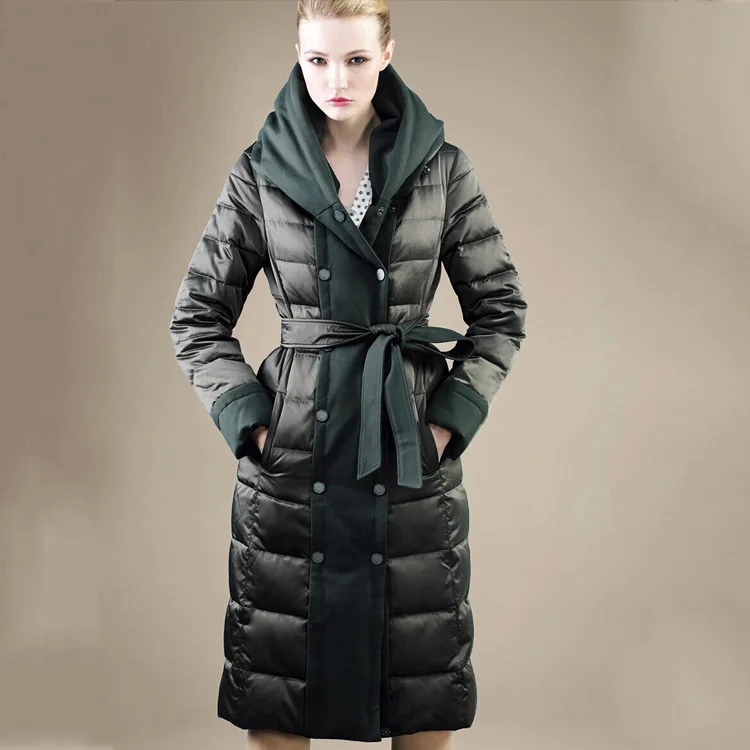 2018 Winter Jacket Women Down jackets X-long Hooded thicken down coat Womens parka overcoat slim outerwear