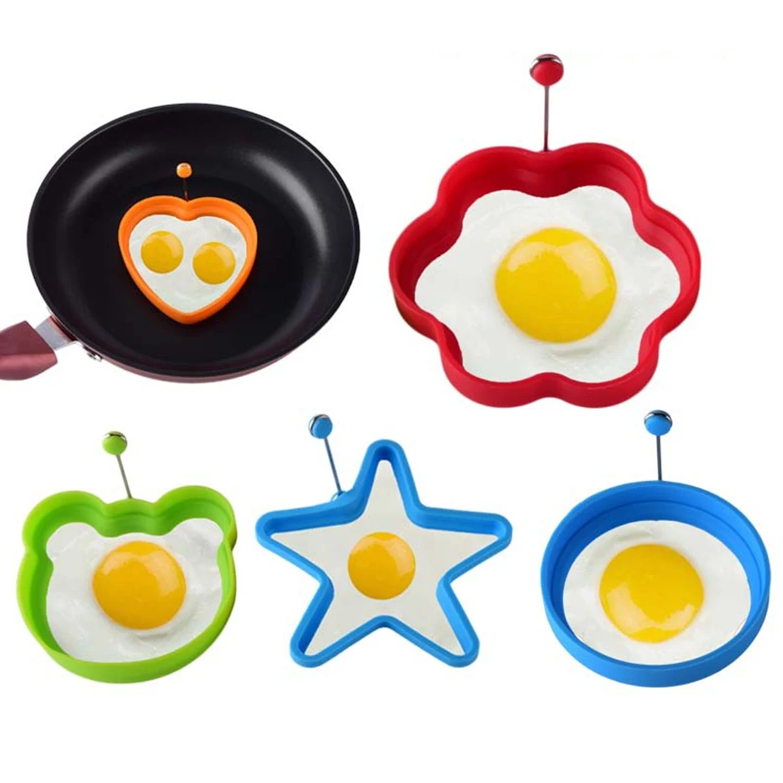 

Silicone Fried Egg Shaper Pancake Mould Mold Kitchen Cooking Tools Form For Frying Eggs Tools Omelette Mould