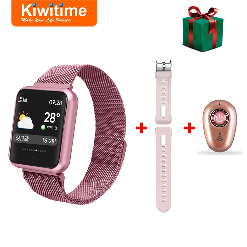 

KIWITIME P68 Smart Watch Waterproof IP68 Fitness Bracelets Blood Pressure Heart Rate Monitor Women Smartwatch for iPhone Android