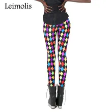 Leimolis, 3D принт, фитнес, пуш-ап, леггинсы для тренировок, женские, цветные, алмазные, размера плюс, высокая талия, панк-рок, штаны