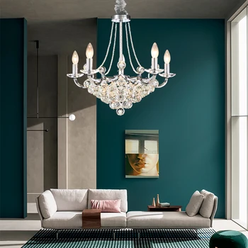 

2019 New European Style Modern Luxury Crystal Chandeliers Light Living Room Dinning Room Hanging Lamp 10 Lights