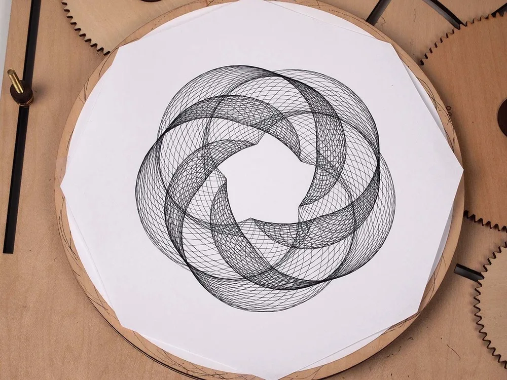 ديلوكس طبعة DIY دائرية الرسم العضوية الحركة النحت Dhugger المهوس لعبة آلة الرسم البياني الراسمة الثنائي الرسم البياني