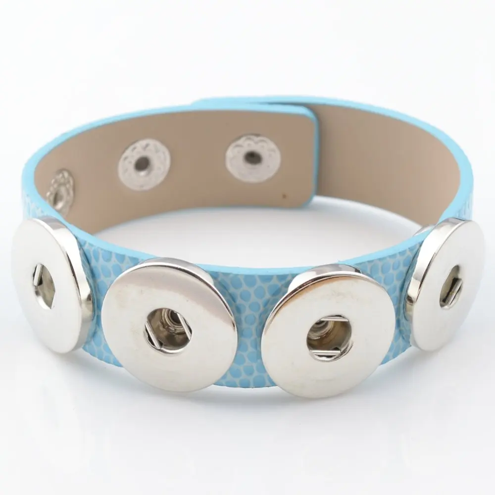 New arrive Interchangeable snap bracelet four Snaps PU leather snap