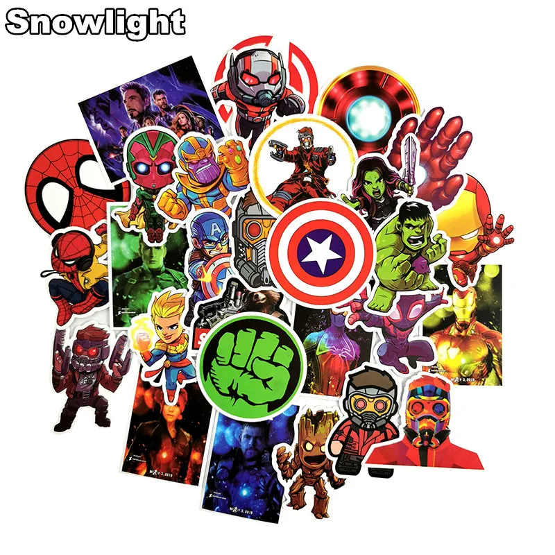 95Pcs/lot The Avengers Marvel Seper Hero PVC Waterproof Sticker For Car Laptop Skateboard Moto Bicycle Marvel Decals