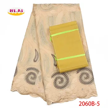 

Embroidered Lace Wedding Fabric, Latest Nigerian Lace Fabric With Aso oke, Yellow High Quality Tissu Mariage MR2060B