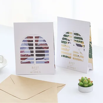 

1pcs 1763 Window Greeting card Creative Holiday Greeting Card Valentine's Day Birthday Greeting Card