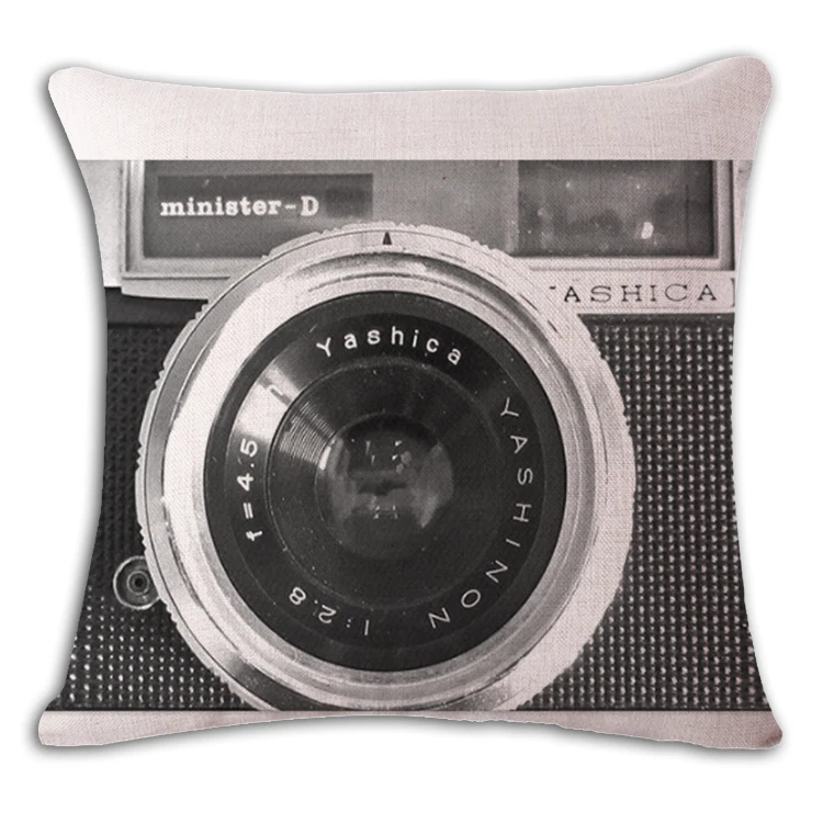Antique Camera Cushion Cover Print Linen Affection Sofa Car Seat Family Home Decorative Throw Pillow Case Housse De Coussin Antique Camera Cushion Cover Print Linen Affection Sofa Car Seat Family Home Decorative Throw Pillow Case Housse De Coussin