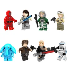 80 шт Строительные блоки Рей Хан Соло Hoth Rebel Анакина IG-88 Оби-Ван Кеноби Кира Lando Кирпичи совместимы lingly