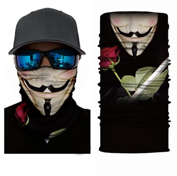 

GPFORTYSIX Joker Clown Head Motorcycle Face Mask Scarf Seamlessly Multi Wear Tube Bandana Durag Biker Scary moto skull mask