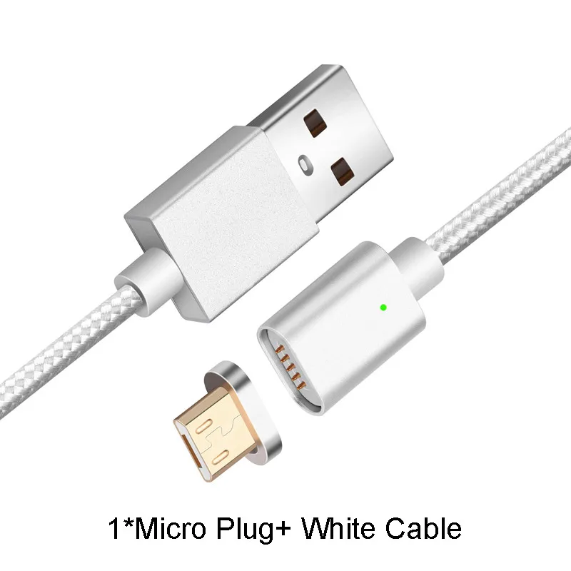 Магнитный кабель для быстрой зарядки Micro usb type C для iPhone кабель для освещения 3A провод для быстрого заряда type-C Магнитный кабель для зарядки телефона - Цвет: White For Micro USB