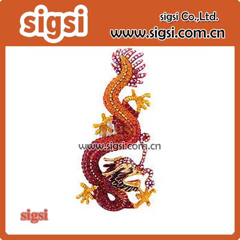 

100 шт позолоченный Дракон оптом горный хрусталь животное брошь pin