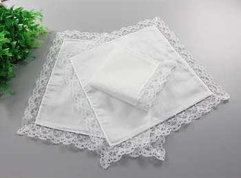 Personalized Lace Handkerchief for Women, White Cloth Napkins, Wedding Gifts, Wedding Decoration, 20 PCs 25*25cm 1