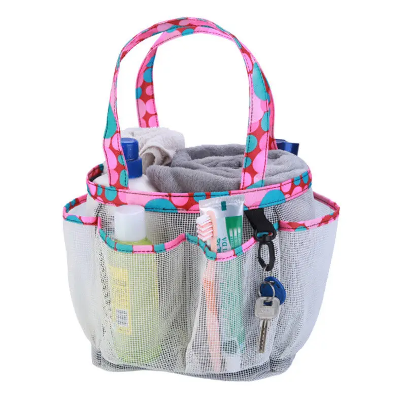 8 Basket Pockets Mesh Shower Tote Wash Bag Bathroom Caddy Storage