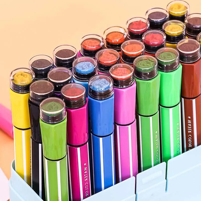 36 шт. смешанный цветной штамп ручка для школы офиса учительницы ручка цвета воды штамп новинка подарок на день рождения обратно в школу