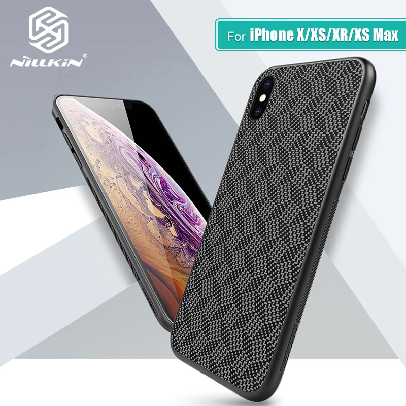 

Nillkin Synthetic fiber Carbon PP Plastic Back Cover for iPhone X/Xs / Xs Max /Xr case cover ultra slim for iPhone 5.8''/6.5/6.1