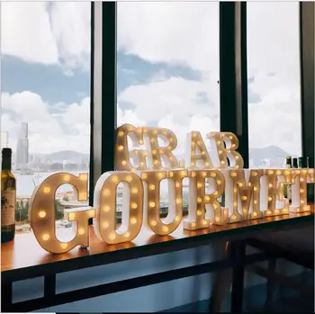 

English Alphabet Letter Lights A to Z Led Number/heart Lights 22CM For Window Wedding Decor Birthday Party decoracao de festa