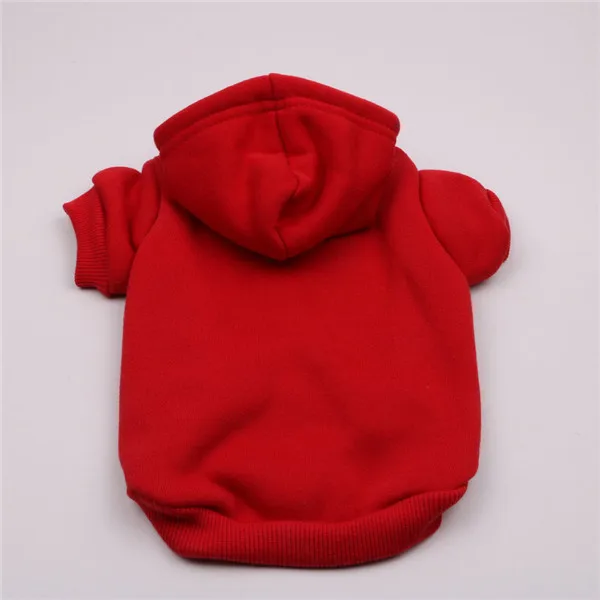 Для маленького, небольшого питомца Повседневное одежда с капюшоном Демисезонный классический Собака толстовки пальто однотонная милая собака щенок Толстовка костюмы 10A - Цвет: red
