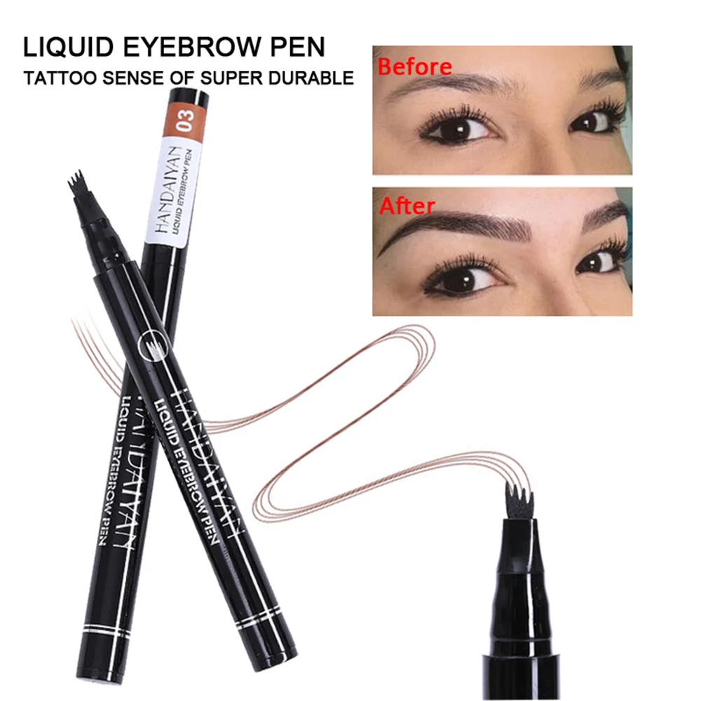 

HANDAIYAN 1pc Eyebrow Pencil 4 Head Brush Waterproof Liquid Eyebrow Tattoo Pen Tint Eye Brow Tattoo Pen Eyebrow Enhancer