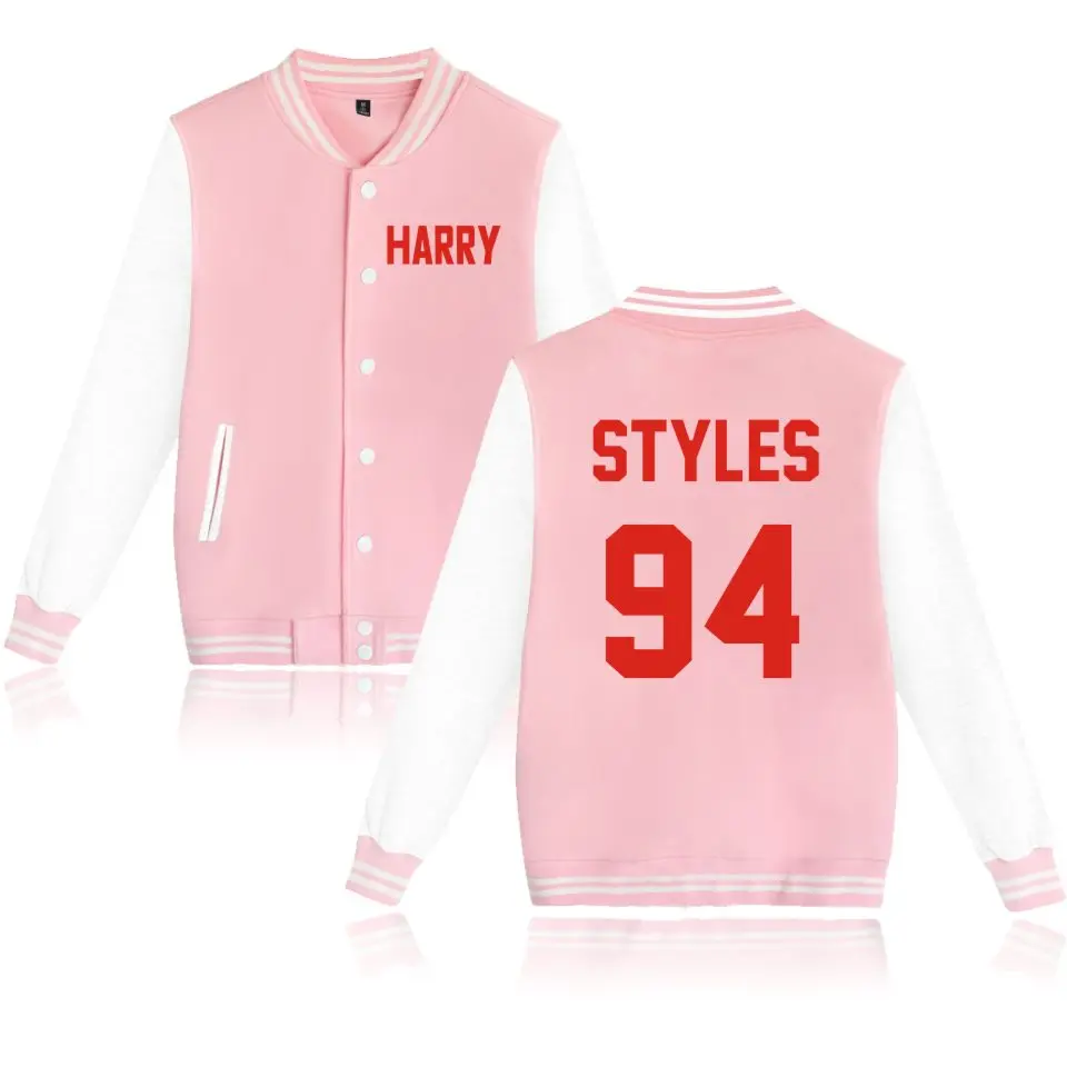 WEJNXIN/Бейсбольные куртки в одном направлении в стиле Гарри для женщин и мужчин; толстовка с капюшоном с принтом; сезон осень-зима; флисовый спортивный костюм - Цвет: Pink