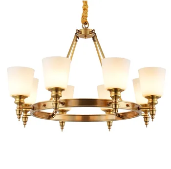 

Buckingham Style Brass Chandelier / Etched Glass Shade