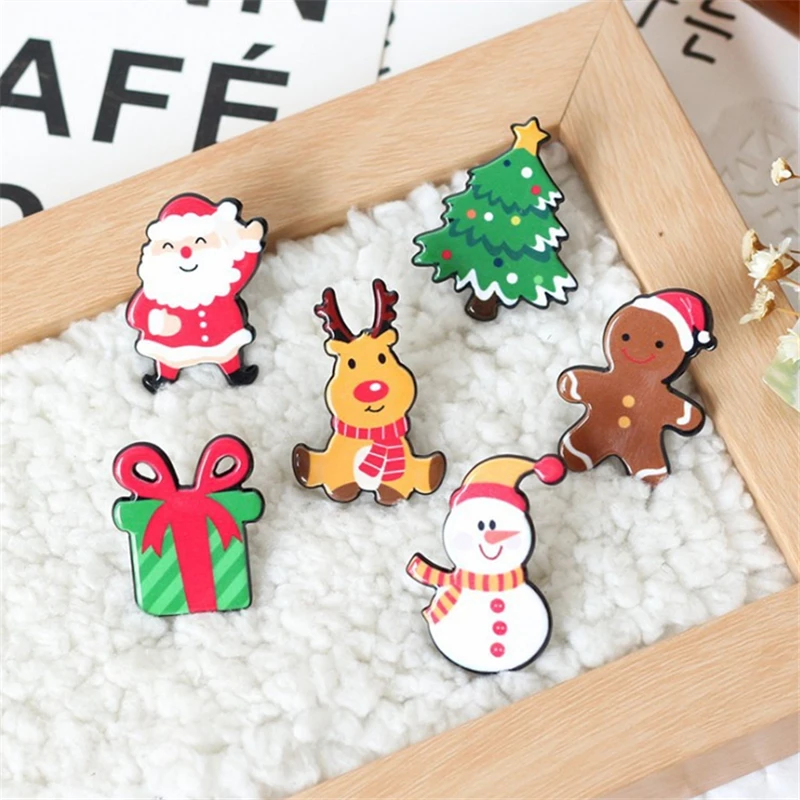 

DoreenBeads Christmas Gift Acrylic Badges Pin Brooches Santa Claus Snowman Elk Pin for Kids T Shirt Sweater Coat Scarf Hat Decor