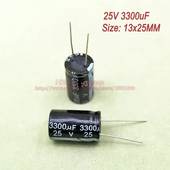 

(20pcs/lot) 25V 3300uf Aluminum Electrolytic Capacitor Size 13x25mm Electrolysis Electric Capacitor