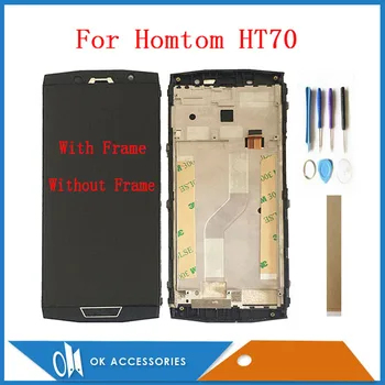 

Black Silver Color Original 6.0" For Homtom HT70 LCD Display With Touch Screen Digitizer Assembly With Frame With Tools Tape