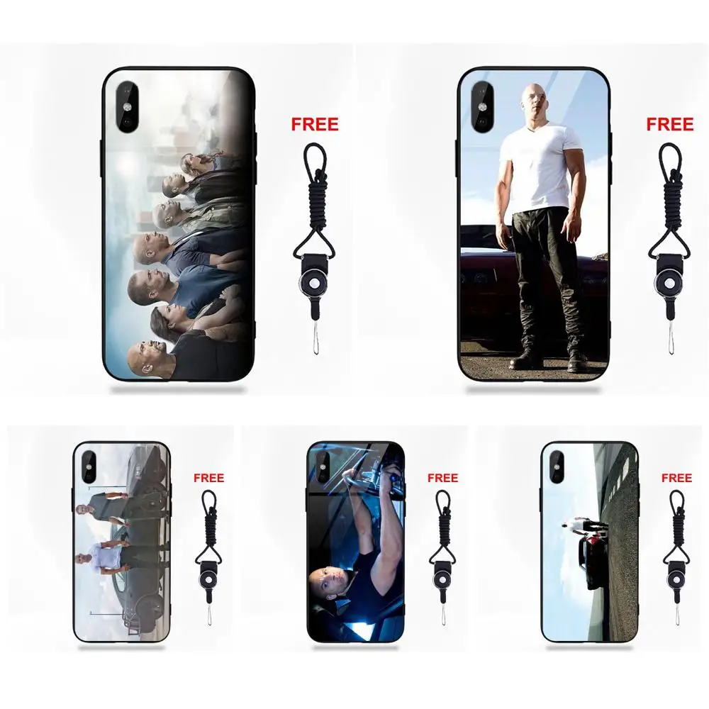 

Vvcqod Soft TPU Frame+Tempered Glass Capa Case Fast & Furious Vin Diesel For Apple iPhone 5 5C 5S SE 6 6S 7 8 Plus X XS Max XR