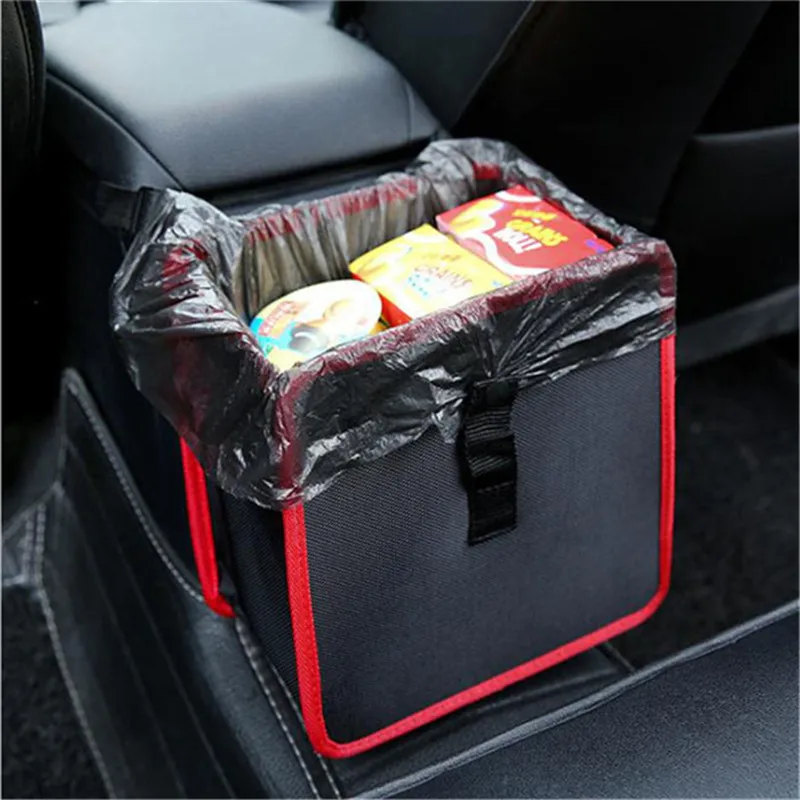 

Practical Foldable oxford car storage bag for toys clothes seat buckles wastebasket SUV Trunk Organizer for car Garbage bag