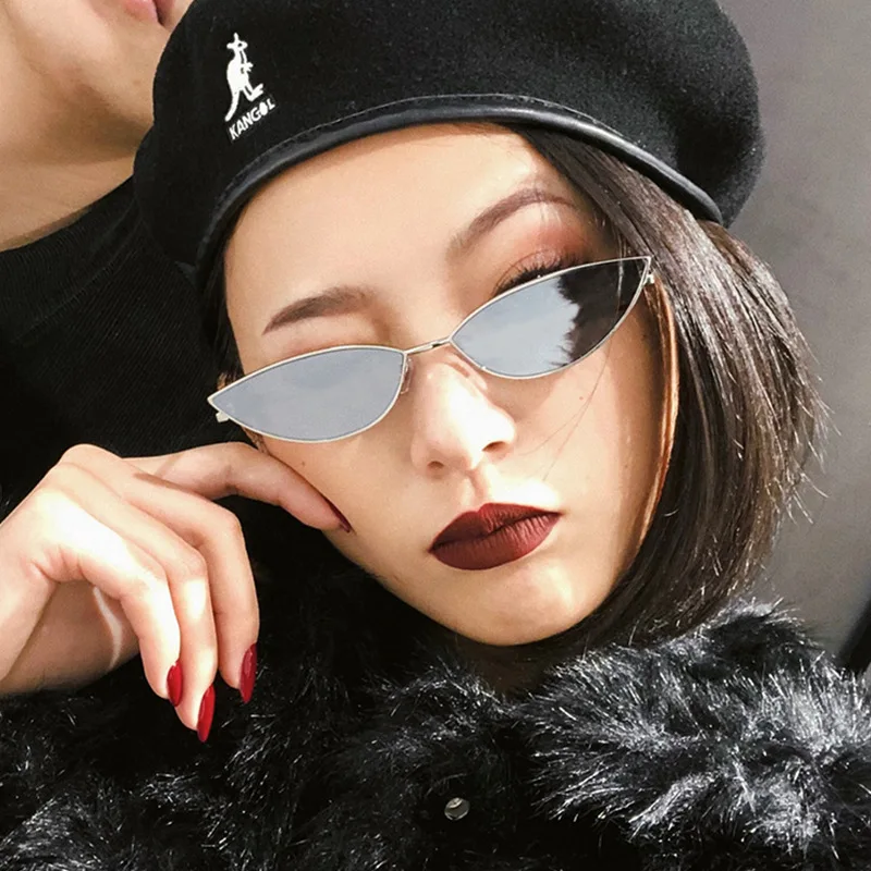 

2018 new retro color small ellipse sunglasses fashion designer unisex sunglasses men and women small colorful Cat Eye Sunglasses
