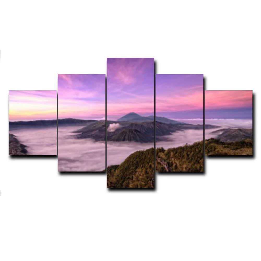 

5 Panel Vintage Natural Outside Posters and Prints Wall Art Picture HD Canvas Painting Home Decoration Living Room No Frame