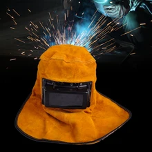 LETAOSK Portable Leather Hood Welding Helmet Mask Solar Auto Darkening Filter Lens Welder adjustable comfortable leather protected lens glasses welding hood helmet mask overhead labor safely security clothes