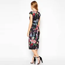 New Fashion Summer Women Dresses Elegant Floral Printed Dress Lady Temperament Charm Slim Dress Casual Sleeveless Dress AA8062