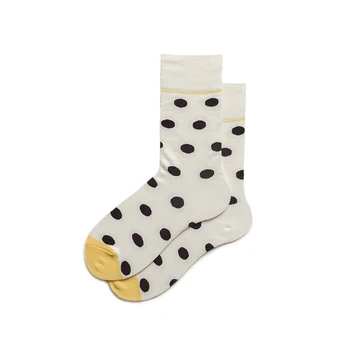 

New Arrival high quality combed cotton men polka dot happy socks color brand designer casual novelty dress business socks