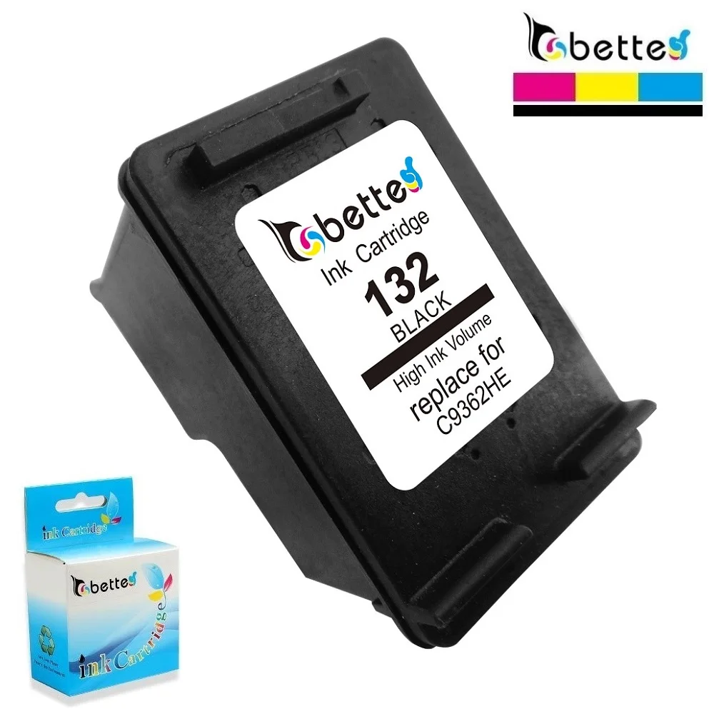 

Bette Ink Cartridge Replacement for HP 132 Officejet 6300 All-in-One 6301 6304 6305 6307 6308 6310 Photosmart C3190 C3193 C3194
