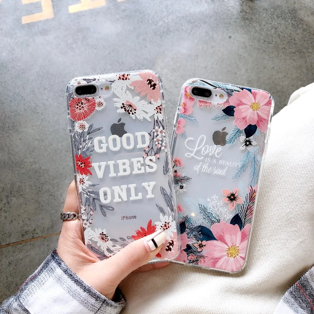 

Leopard Print Flower phone case For iPhone 7 8 Plus XS MAX XR X Soft Silicone Floral Leaves daisy for iphone 6 6s 7 Plus X Cover