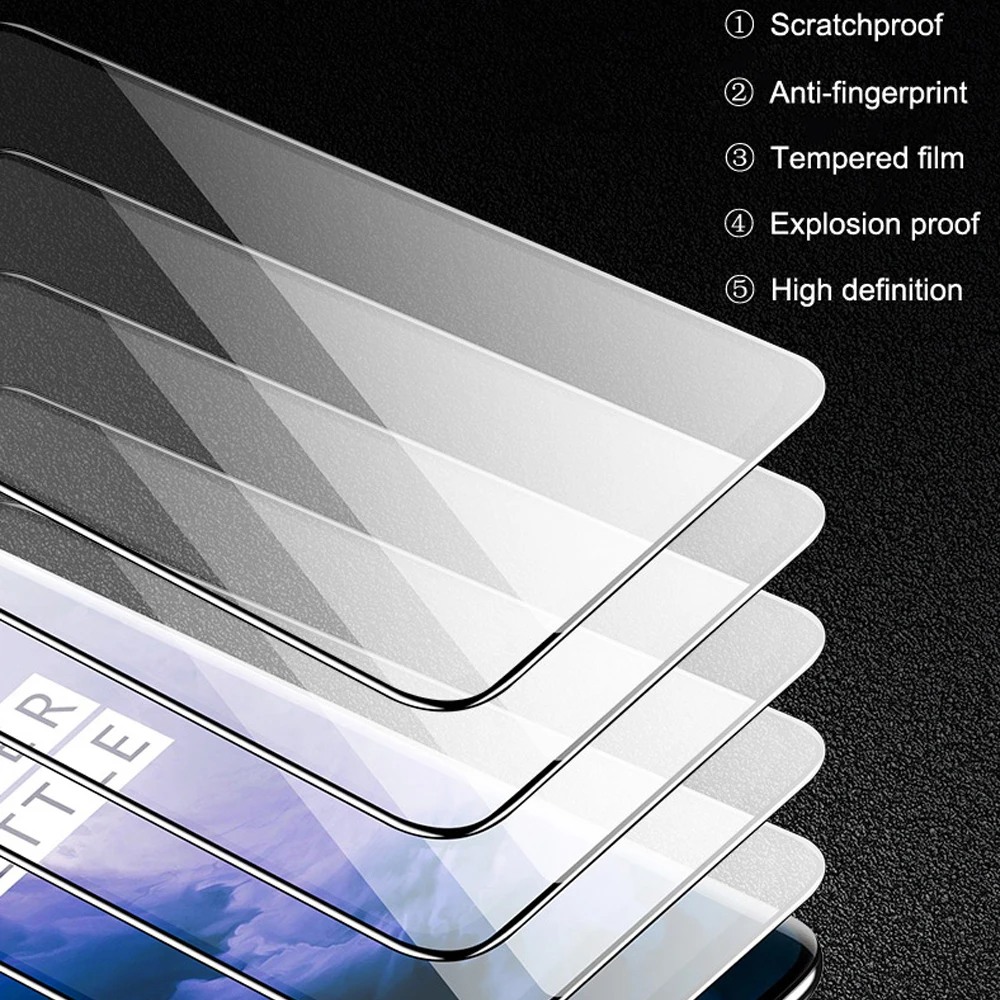 9 H полное покрытие закаленное стекло для Oneplus 7 Pro 1 + протектор экрана One Plus